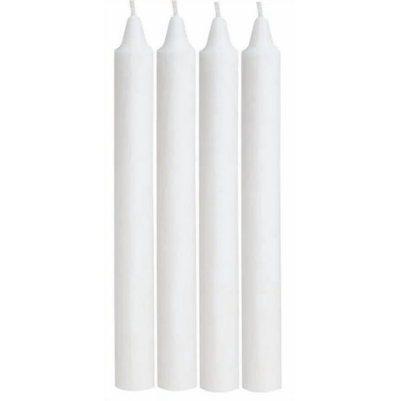 4 Pcs White Taper Dinner Candles Sticks 7 Inch Tall X 3/4 Inch - Bulk Pack