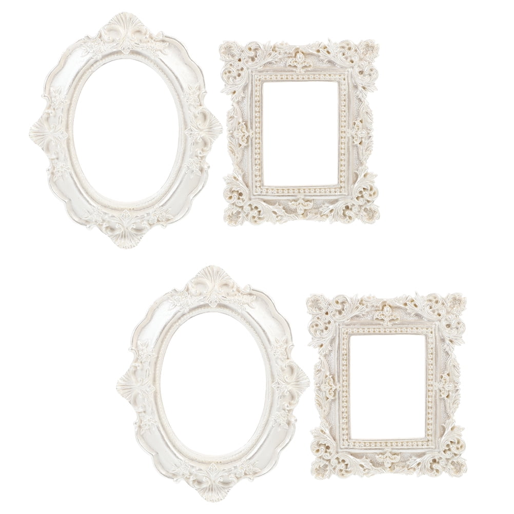 4 Pcs Creative Photo Holder Bracket with Mini Frames Picture White ...