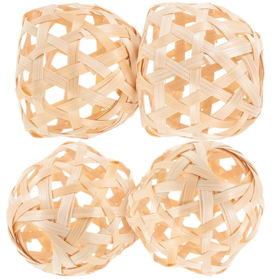 4 Pcs Wicker Ball Bird Toy Lob Home Decorations 6.50X6.50X5.50CM