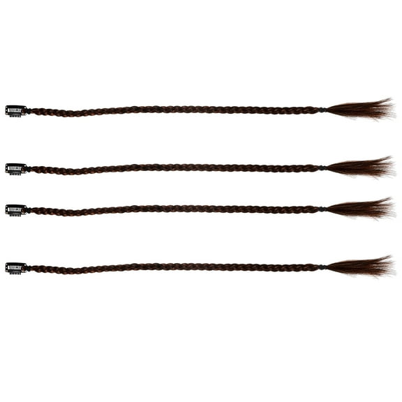 4 Pcs Wig Braid Hair Extensions for Braids Women Barrettes Bangs Clip to Weave Ponytail Baby