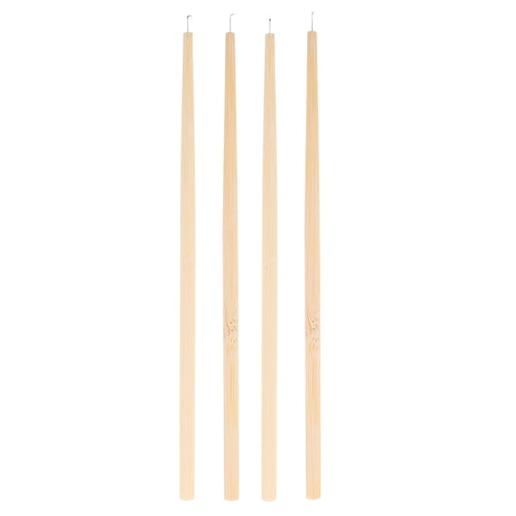 4 Pcs Crochet Hooks for Hair Extensions and Wig Making Bamboo Hand Hooks Tools Crafting Set Ventilating Needles for Lace Wigs