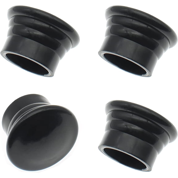 4 Pcs Window Curtain Rod Cap Finials Window Curtain Rod End Plug for 1.1inch Diameter Roman Curtain Rods [Black]