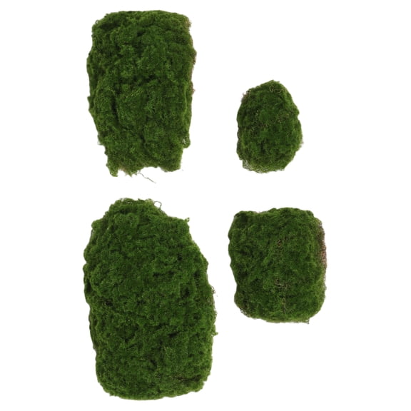Homoyoyo Artificial Moss Rocks 4 Pieces Dark Green Resin Foam Decorative Moss Rocks for Indoor Outdoor Use