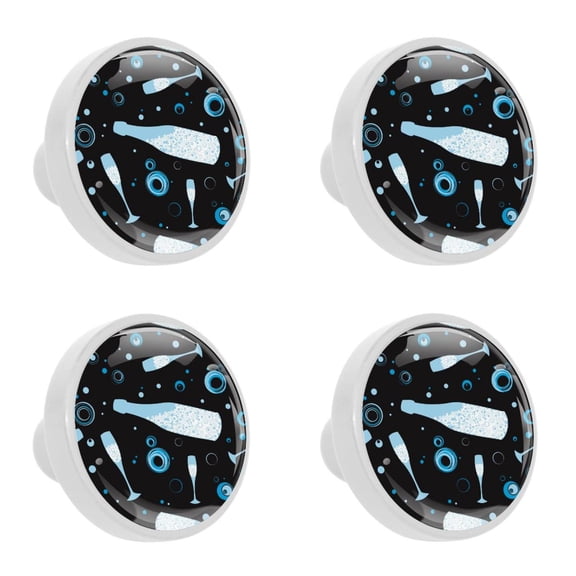 4 Pcs Wine Bottle Knobs for Kitchen Cabinet Cupboard Dresser Bookcase Drawer Pulls Handles Round Home Decor