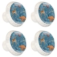 thumbnail image 1 of 4 Pcs Winter Forest Animals Knobs for Kitchen Cabinet Cupboard Dresser Bookcase Drawer Pulls Handles Round Home Decor, 1 of 5