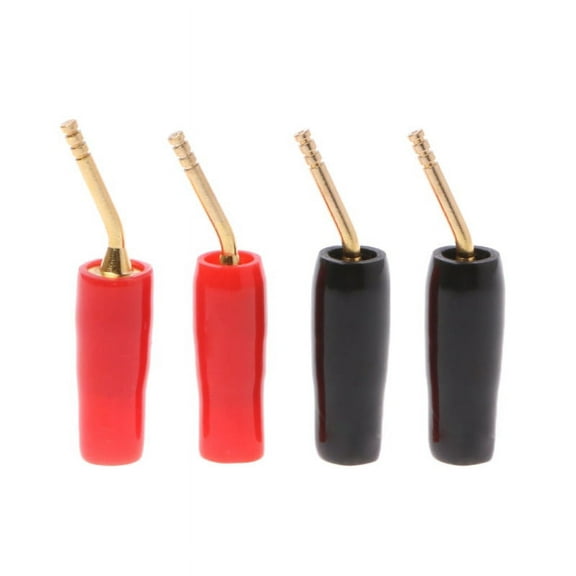 4 Pcs Wire Pin Terminal Plug Banana Plugs Speaker Screw Lock Cable Connectors