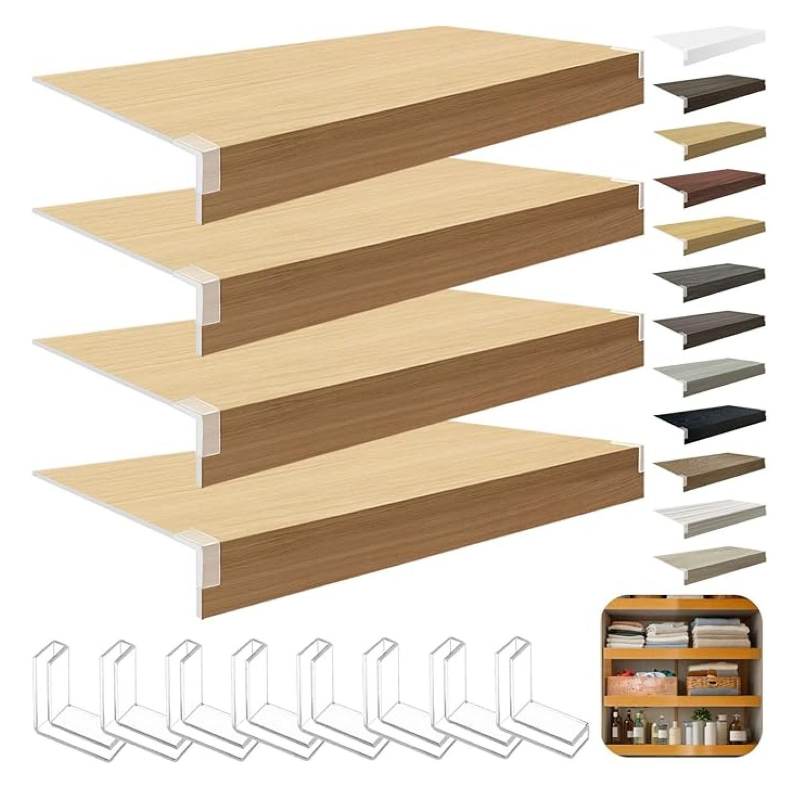 Wall Rack Cover 4 Pcs Wire Rack Covers for Pantry, 30x16x2.5 in PVC Wire Shelf Cover ...