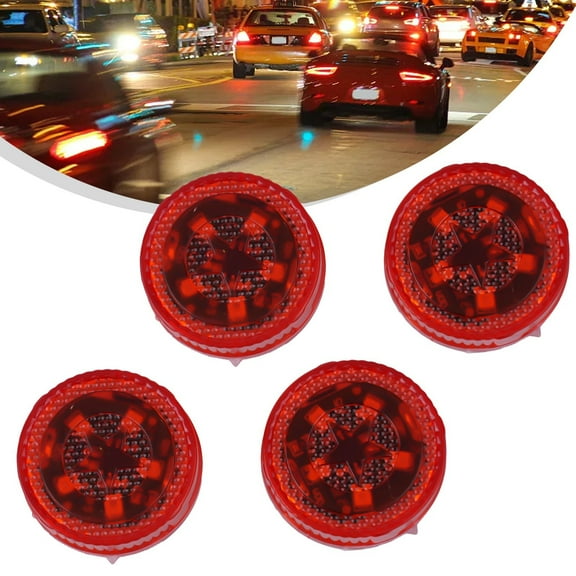 4 Pcs Wireless LED Car Door Open Signal Lights with Red Safety Indicator