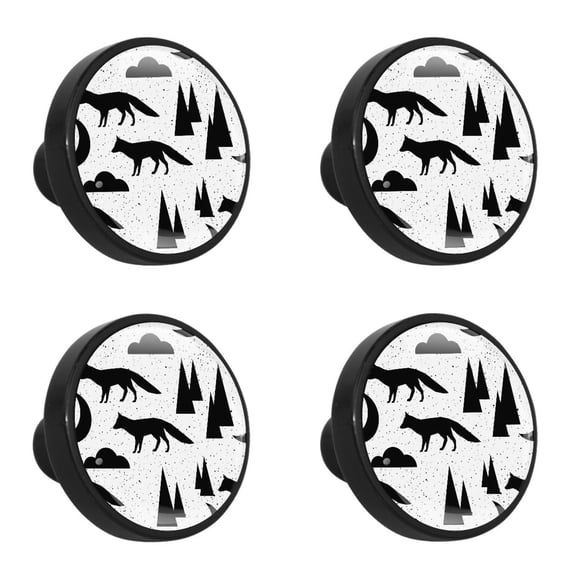 4 Pcs Wolf Knobs for Kitchen Cabinet Cupboard Dresser Bookcase Drawer Pulls Handles Round Home Decor