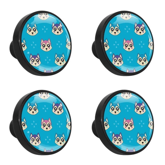 4 Pcs Wolf Knobs for Kitchen Cabinet Cupboard Dresser Bookcase Drawer Pulls Handles Round Home Decor