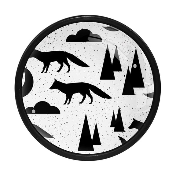 4 Pcs Wolf Knobs for Kitchen Cabinet Cupboard Dresser Bookcase Drawer Pulls Handles Round Home Decor