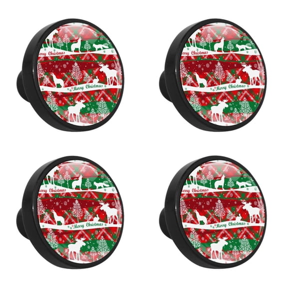 4 Pcs Wolf Knobs for Kitchen Cabinet Cupboard Dresser Bookcase Drawer Pulls Handles Round Home Decor