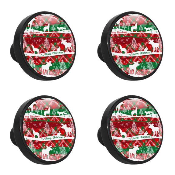 4 Pcs Wolf Knobs for Kitchen Cabinet Cupboard Dresser Bookcase Drawer Pulls Handles Round Home Decor