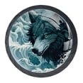 thumbnail image 1 of 4 Pcs Wolf Knobs for Kitchen Cabinet Cupboard Dresser Bookcase Drawer Pulls Handles Round Home Decor, 1 of 8