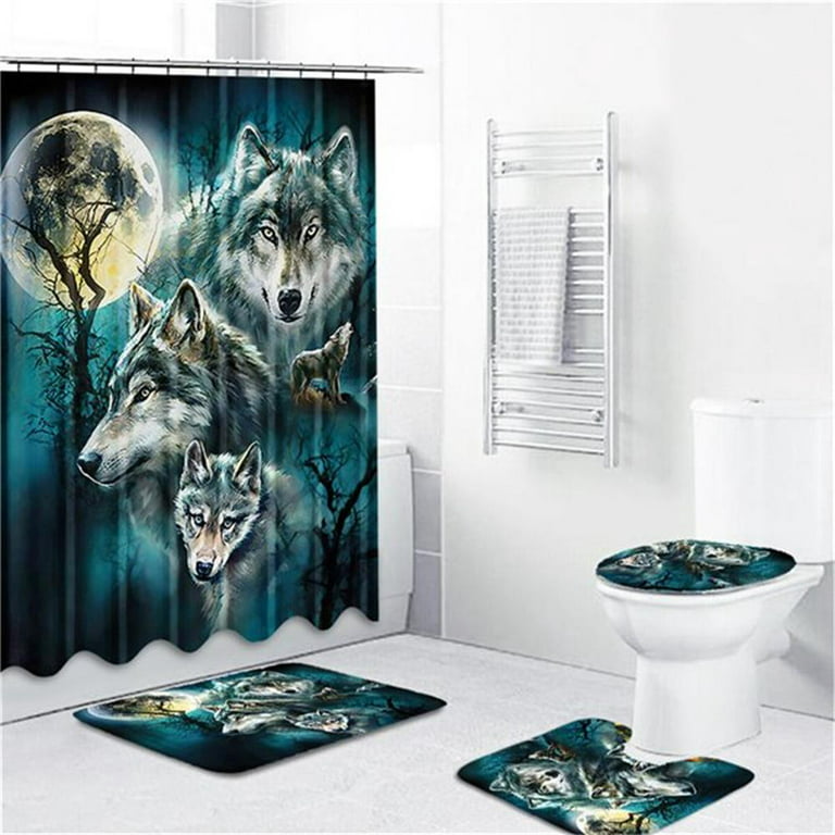 Bathroom Sets Rugs Shower Curtain Marble Pattern Shower - Temu