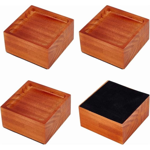 4 Pcs Wood Bed Risers 2 Inch Solid Wood Square Furniture Risers Pine Wood Lifters for Sofa Bed Chair Table Desk Furniture Armchairs Cabinets Handmade