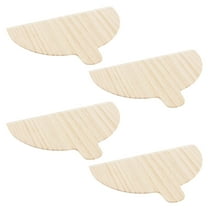 4 Pcs Wood Pizza Peel with Handle Half Round Wood Pizza Board Sturdy Wood Pizza Paddle Smooth Pizza Spatula Reliable Pizza Baking Accessories for Pizza Making