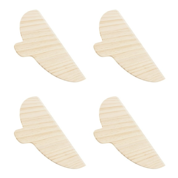 4 Pcs Wood Pizza Peel with Handle Half Round Wood Pizza Board Sturdy Wood Pizza Paddle Smooth Pizza Spatula Reliable Pizza Baking Accessories for Pizza Making