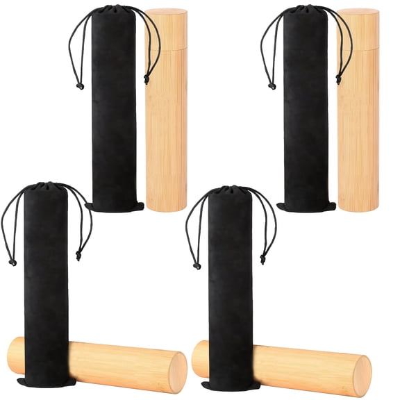 4 Pcs Wood Scattering Urns for Ashes Set, Cremation Tubes with Tree Design, Small Keepsake Urns for Pet Ashes, Urns with Black Storage Bags