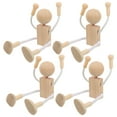 thumbnail image 1 of 4 Pcs Unfinished Peg Dolls Toy for Kids DIY Toys Educational Child, 1 of 8