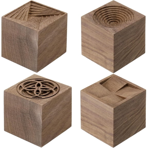 4 Pcs Wooden Essential Oil Diffuser Square Diffuser Wooden Grain Portable Air Freshener for Car Aromatherapy Home Offices Yoga Sauna Rooms Spa Centers