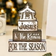 thumbnail image 1 of 4 Pcs Wooden Farmhouse Tabletop Decor Farmhouse Tiered Tray Decor Our Home Centerpiece Wooden Heart Rustic Decorative Block Sign for Table Kitchen Shelf Desk Decoration, Gray-A, 1 of 6
