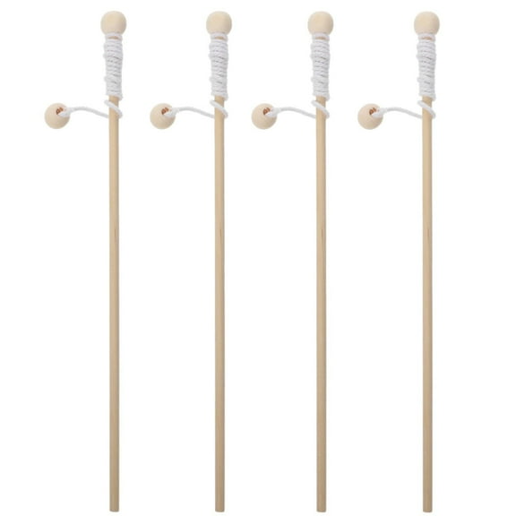 4 Pcs Wooden Magnetic Fishing Poles Magnet Poles Fishing Rod for Wooden Magnetic Fishing Game for Kindergarten Preschool Girl Boy