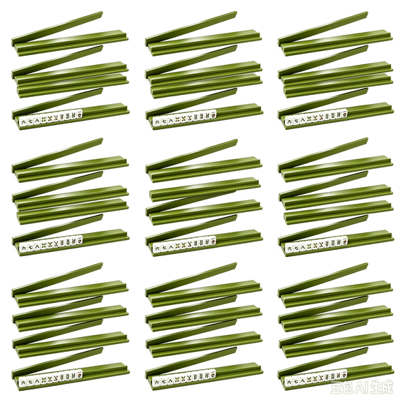 4 Pcs Wooden Mahjong Racks with Magnetic Pushers, 20 Inch Painted Wood Mahjong Tile Holders, Table Game Accessories for Mahjong Tiles, Olive Green