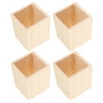 thumbnail image 1 of 4 Pcs Wooden Storage Bucket Nice Holder Unfinished Stationery Holder Desktop Organizer Pen Cup Office, 1 of 6