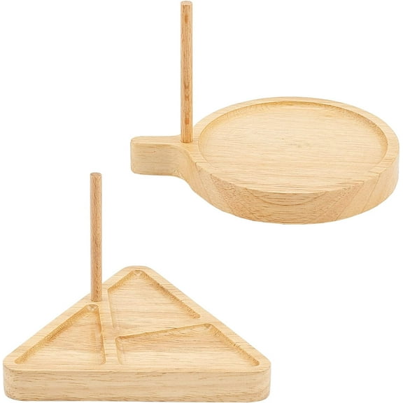 4 Pcs Wooden Weaving Beading Loom Kit 2 Styles Beading Tray Triangle an Flat Round Beading Trays Mixed Color