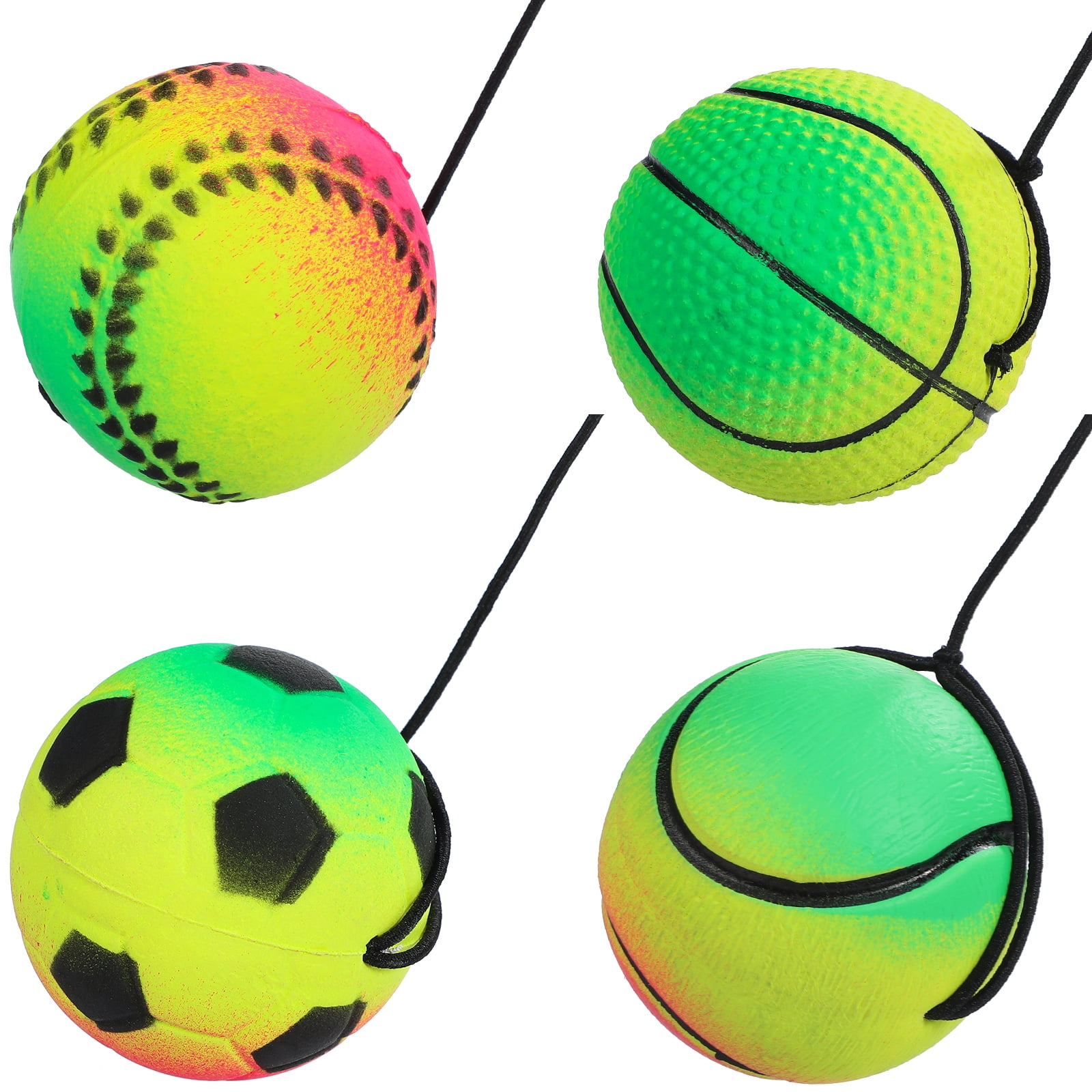 4 Pcs Wrist Rebound Ball Wrist Ball Baseball Party Favors Bouncing Ball