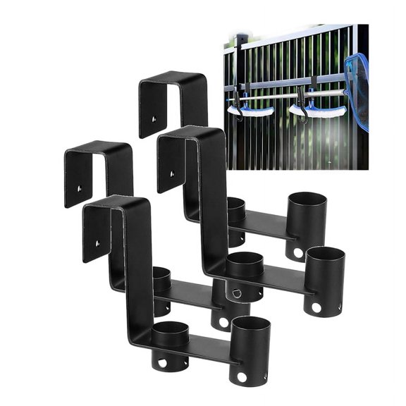 4 Pcs X Pool Fence Hooks, Pool Tool Organizer, for Hanging Pool Cleaning Accessory, Pool Pole,Brush, Leaf Skimmer Net