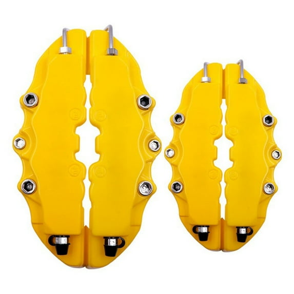 4 Pcs Yellow 3D Style Brake Caliper Covers Universal Car Disc Front Rear Kits