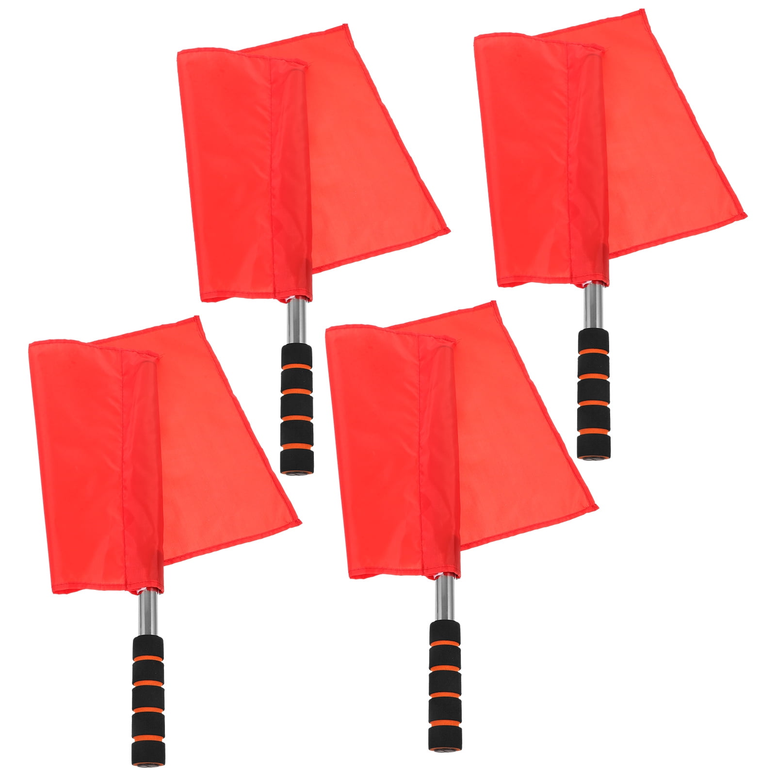 4 Pcs Yellow Referee Flag Ground Flags Hand Signal Solid Color ...