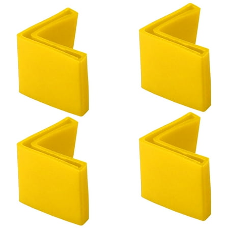 4 Pcs Yellow Soft PVC Angle Iron Foot L Shaped Edge Leg Cover 40mm x 40mm