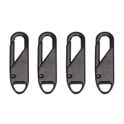 4 Pcs Zipper Pull Replacement, Replacement Zipper Repair Kit Tabs, Metal Zipper Pull Replacement, Detachable Zipper Tab for Luggage Bags and Clothes, 1.46x0.43 inch