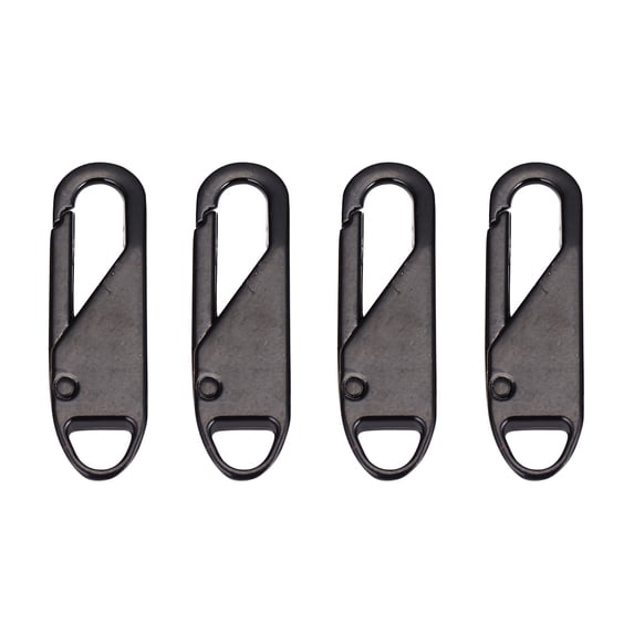 4 Pcs Zipper Pull, Universal Zipper Pull Replacement, Broken Replacement Zippers Pull, Zipper Repair Kit Zipper Slider Pull Tab Zippers Pull Handle for Jackets Luggage Boots Pants Tents, Black