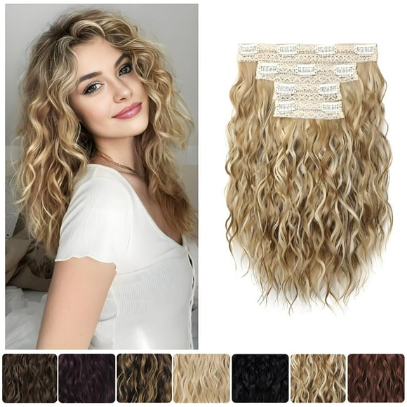 4 Pcs curly hair extensions clip ins,Clip In Hair Extensions,12" Hair Pieces for Women,Short Synthetic Hair Extensions for Women,Clip In Extensions curly,Clip On Hair Extensions for Women Full Head