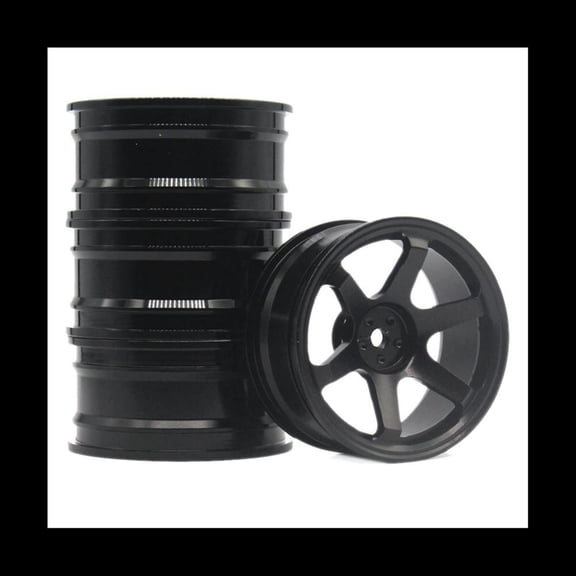 4 Pcs for 94122/94123/FW06 Lightweight Wheels D3/D4 of 1/10 Flat Sports Car Drift Car Metal Tires,Black