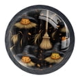 thumbnail image 1 of 4 Pcs halloween broom Knobs for Kitchen Cabinet Cupboard Dresser Bookcase Drawer Pulls Handles Round Home Decor, 1 of 8