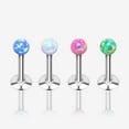thumbnail image 1 of 4 Pcs of Assorted Fire Opal Ball Top Internally Threaded Labret Flat Back Stud Package, 1 of 4