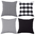 thumbnail image 1 of 4 Pcs/set 45x45cm Throw Pillow Cover Plaid Pattern Sofa Cushion Pillowcase (without Core), 1 of 7
