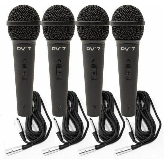 4 Peavey PV 7 ND Magnet Dynamic Microphone with 1/4" to XLR Cable
