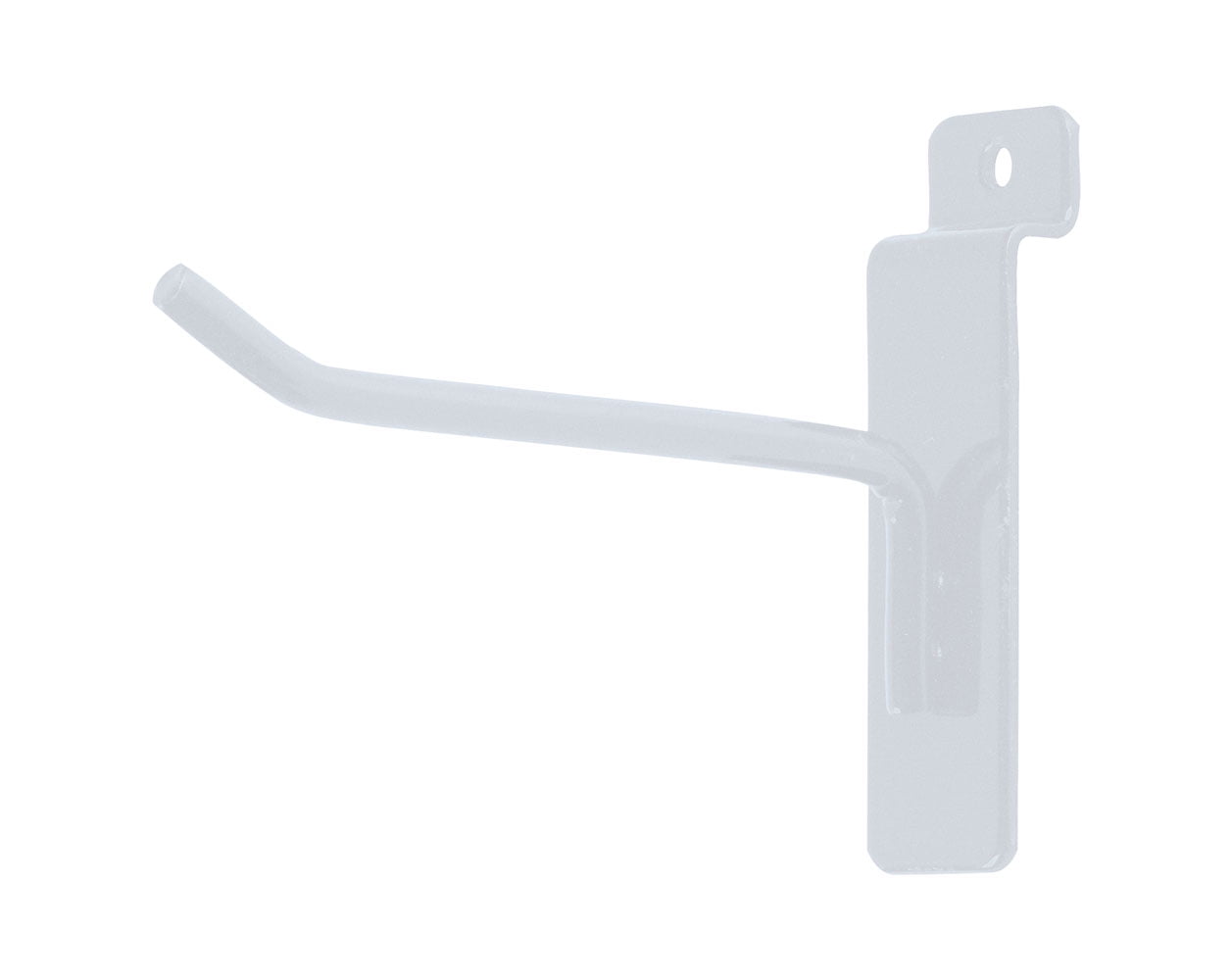 White Metal 4" Slatwall Hook for Organized Displays