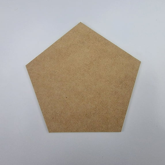 4" Pentagon, Unfinished MDF Art Shape by Wooden Craft Cutouts, 1-4 Thickness