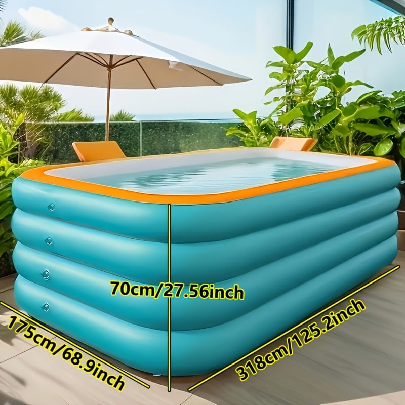 4-Person 3.1m Super Large Inflatable Swimming Pool | Foldable 4-Layer ...