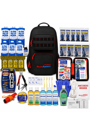 Durable Professional Emergency Backpack with Power Station, Lightsticks, Black, 68 Pieces