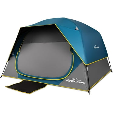 4 Person Blackout Camping Tent, Easy Setup Waterproof Family Dome Tent for Camping with Rainfly, Portable Double Layer Large Family Tent for Outdoor Camping&Hiking