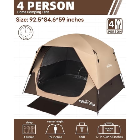4 Person Blackout Camping Tent