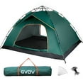 thumbnail image 1 of 4 Person Camping Tent, GVDV Instant Easy Pop up Tents for Camping Family, 110" x 87" x 51", Green, 1 of 10